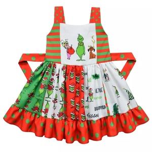 Grinch print twirl dress